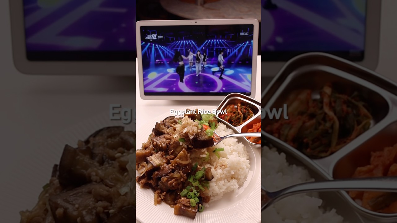 Korean Eggplant Rice Bowl