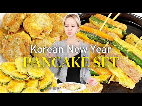 Korean Lunar New Year Food, Korean Pancake Set (Modeum Jeon) 모듬전