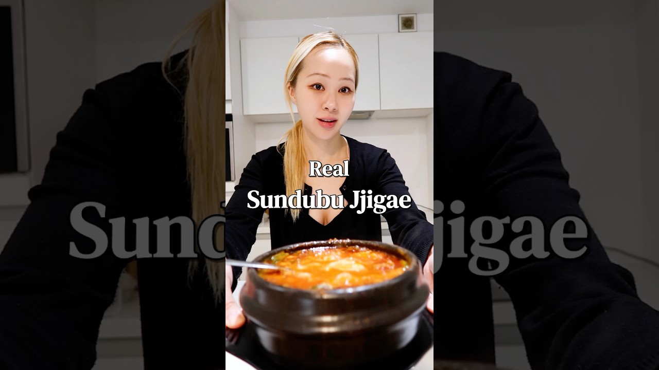 Real Sundubu Jjigae. Korean soft tofu stew.