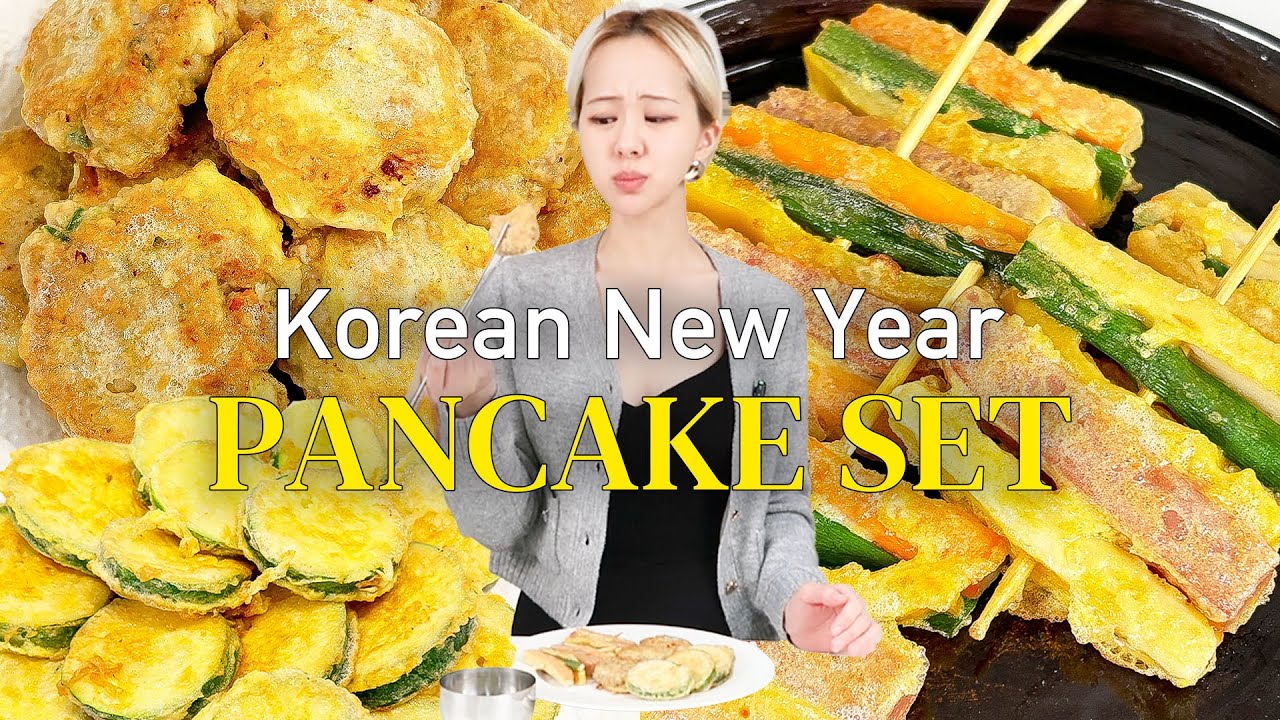Korean Lunar New Year Food, Korean Pancake Set (Modeum Jeon) 모듬전
