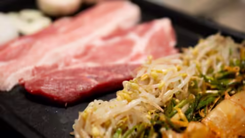 grilling korean meat on the bbq