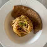 Creamy Doenjang Pasta (Korean Carbonara) with Pork Belly