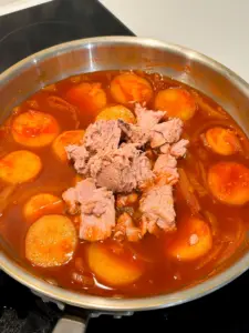 braised radish with tuna