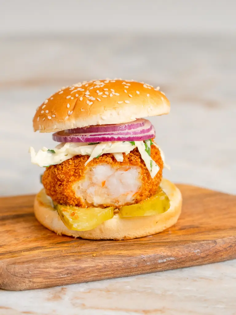 Korean Shrimp Burger shrimp burger