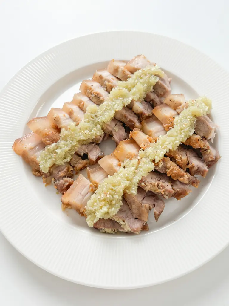 Garlic Bossam (Korean Pork Wraps With Sweet Garlic Sauce) garlic bossam
