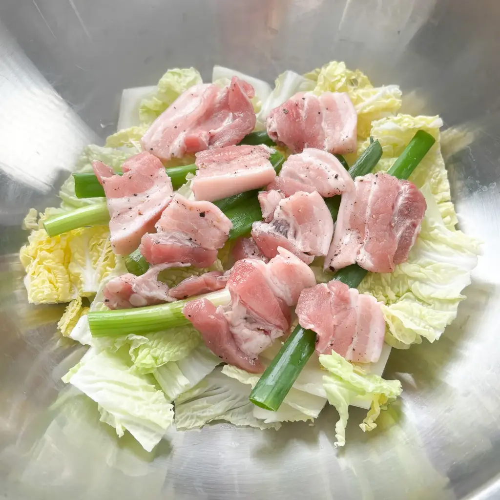 steamed pork cabbage korean hot pot