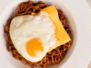 chapagetti with egg cheese