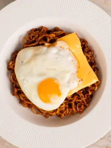 chapagetti with egg cheese