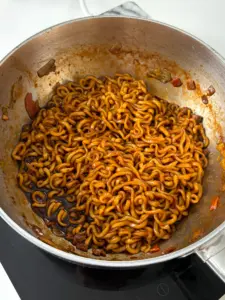 chapagetti with egg cheese