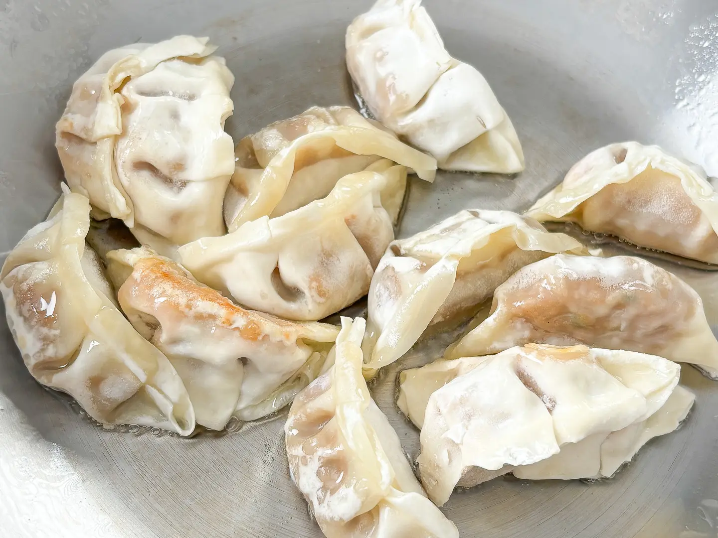 Bibim Mandu Salad - Korean Fried Dumplings with Coleslaw bibim mandu salad