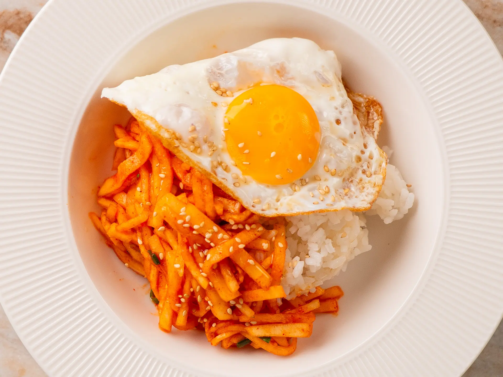 Musaengchae Bibimbap - Korean Spicy Radish Salad musaengchae