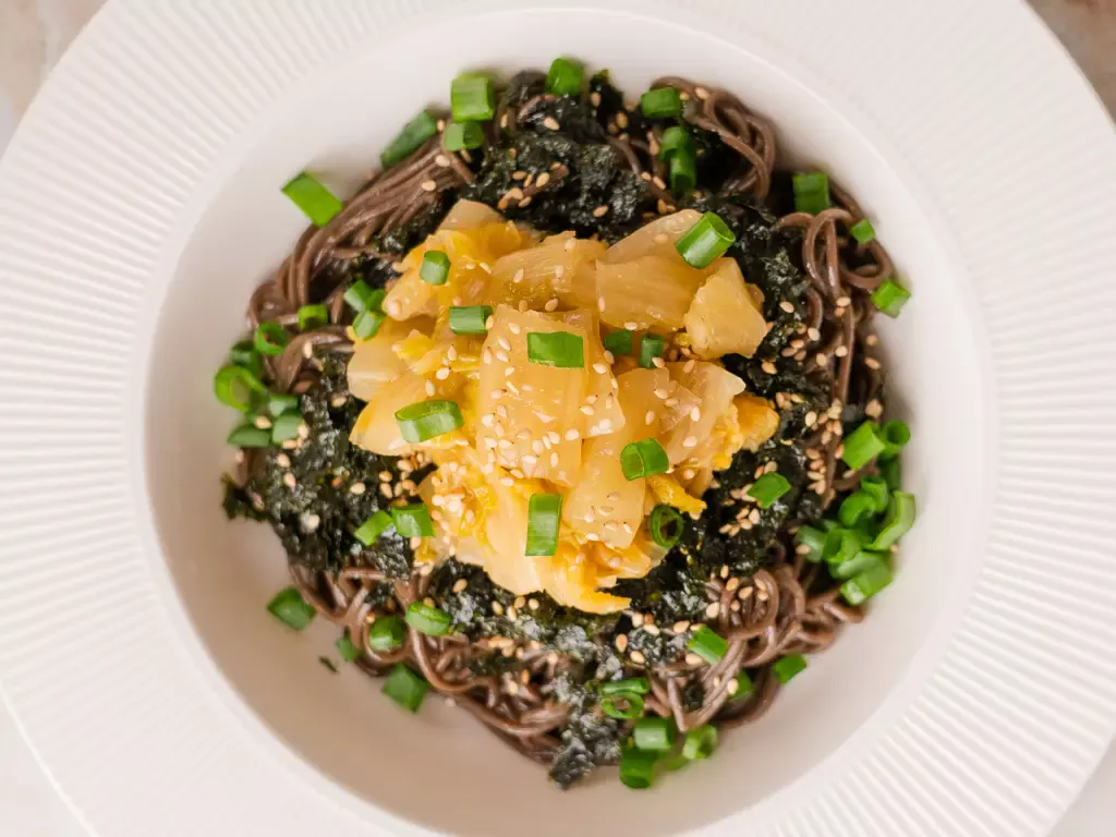 Kimchi Perilla Oil Noodles - Deulgireum Makguksu perilla oil noodles