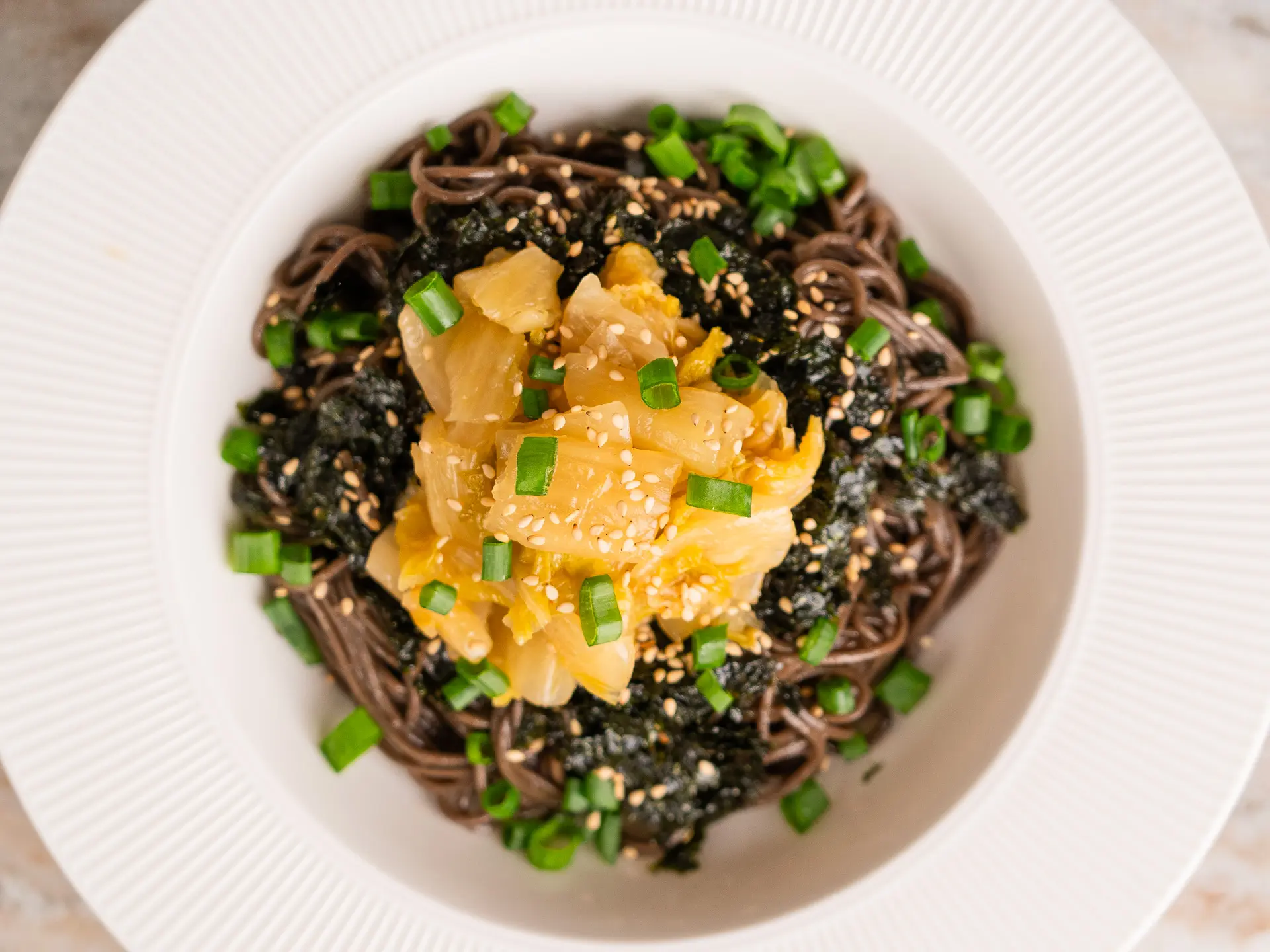 Kimchi Perilla Oil Noodles - Deulgireum Makguksu perilla oil noodles