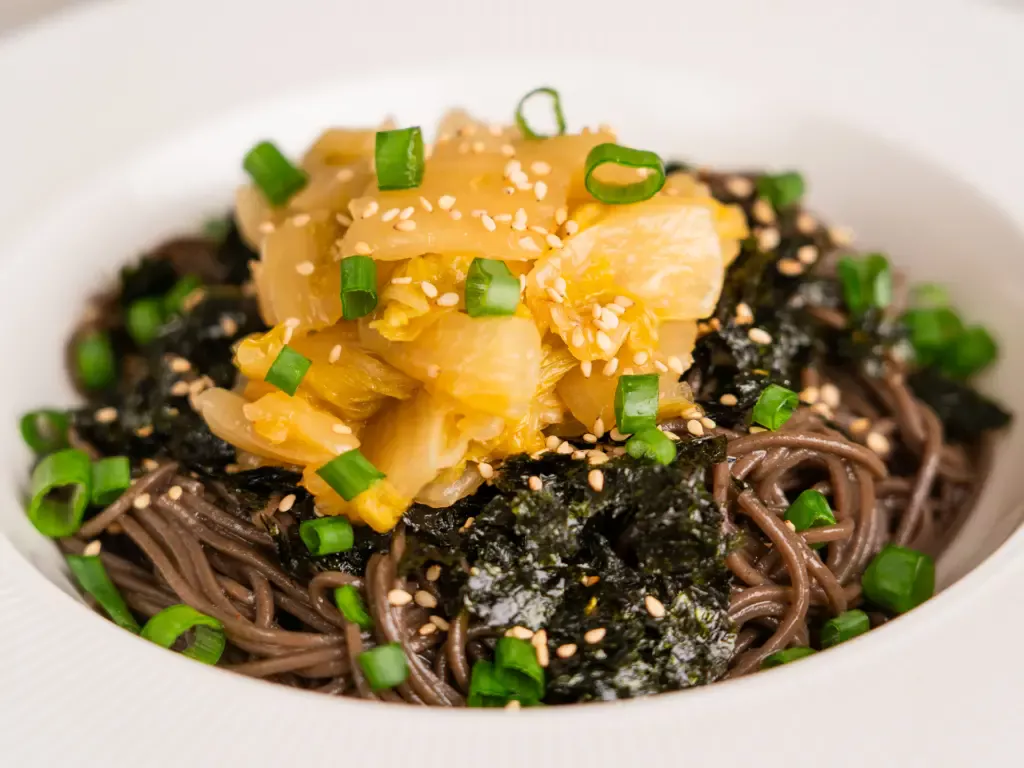 Kimchi Perilla Oil Noodles - Deulgireum Makguksu perilla oil noodles