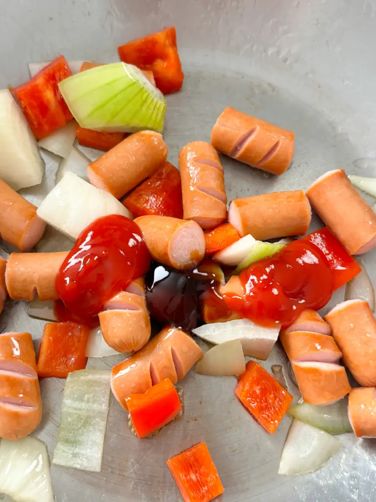 Korean sausage stir fry