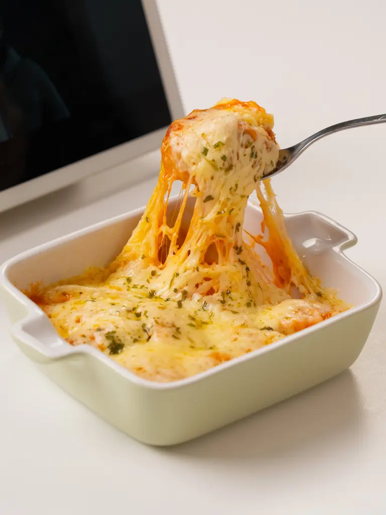 Mandu Gratin with Rose Sauce: 5-Minute Bibigo Dumplings rose mandu gratin