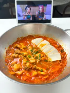 pork kimchi jjigae with aged kimchi