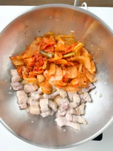 pork kimchi jjigae with aged kimchi