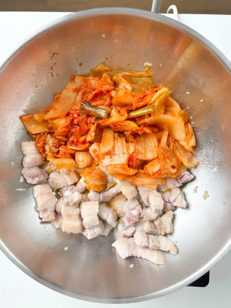 pork kimchi jjigae with aged kimchi