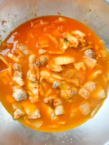 pork kimchi jjigae with aged kimchi