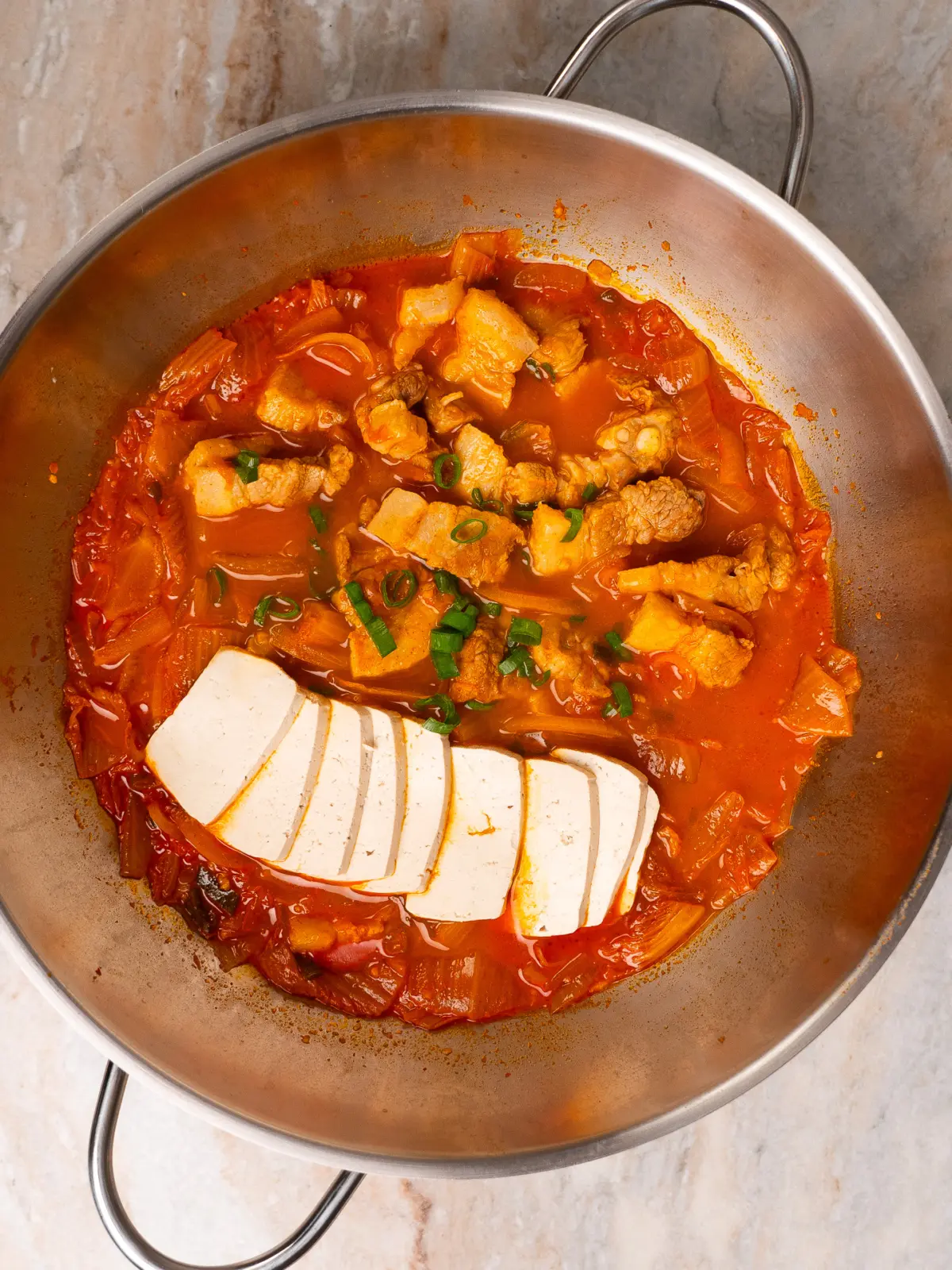 pork kimchi jjigae with aged kimchi