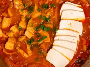pork kimchi jjigae with aged kimchi