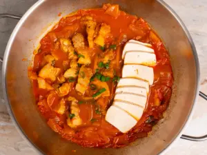 pork kimchi jjigae with aged kimchi