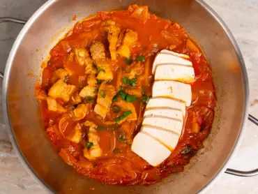 pork kimchi jjigae with aged kimchi