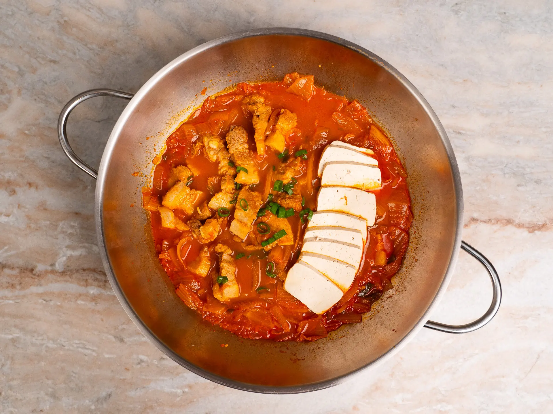 pork kimchi jjigae with aged kimchi
