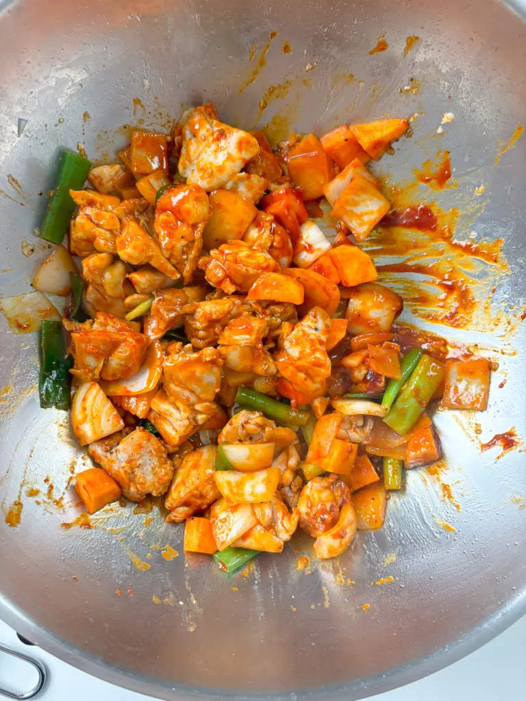 Korean Rose Jjimdak: Creamy Gochujang Braised Chicken rose jjimdak