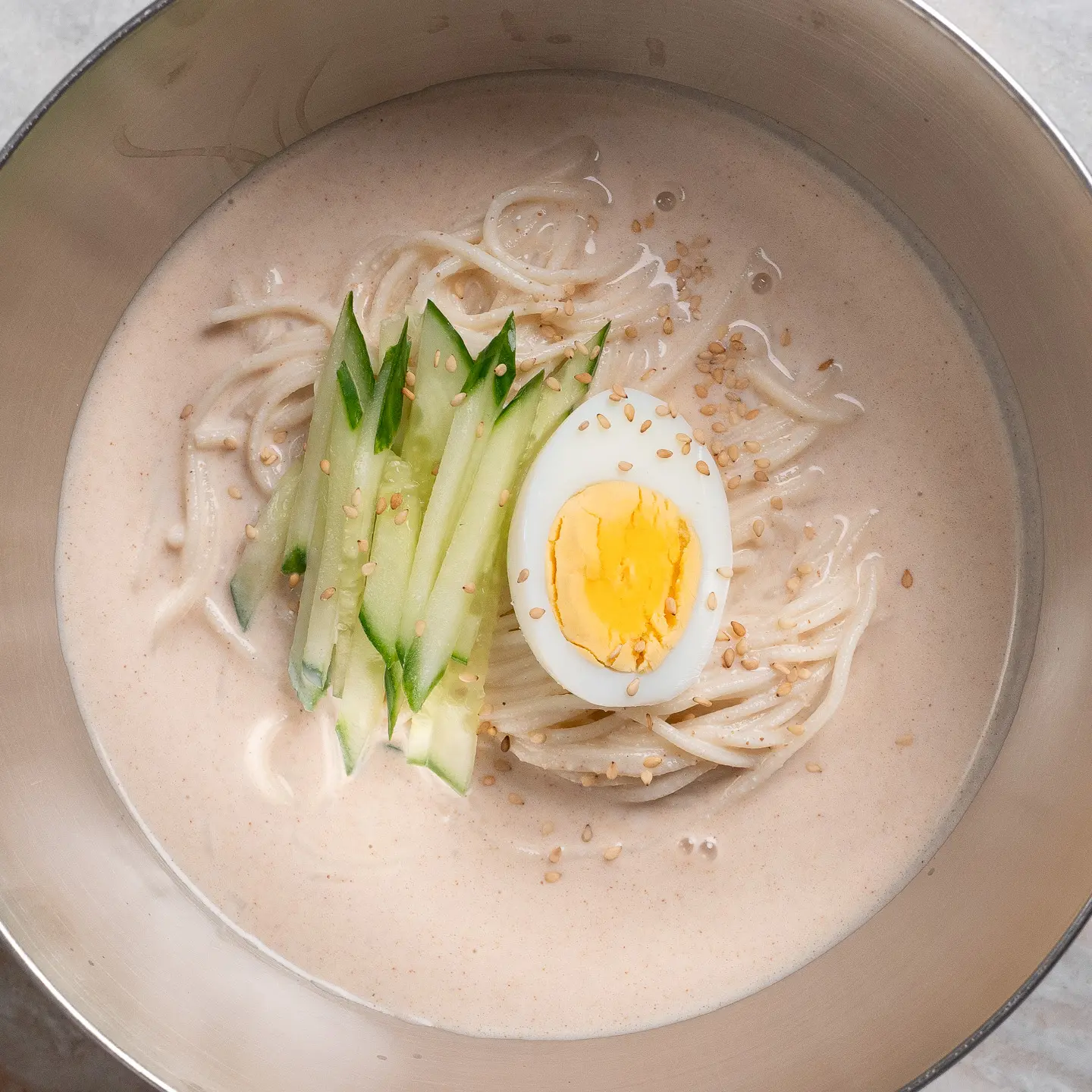 10-Min Tofu Kongguksu | Easy Vegan Korean Cold Noodles in Soy Milk tofu kongguksu