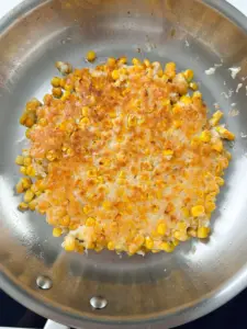 Corn pancake with sweet corn, like Korean corn fritters.