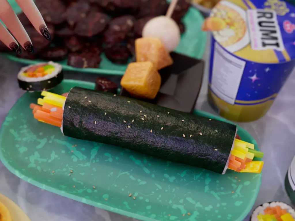 v's favorite food, kimbap