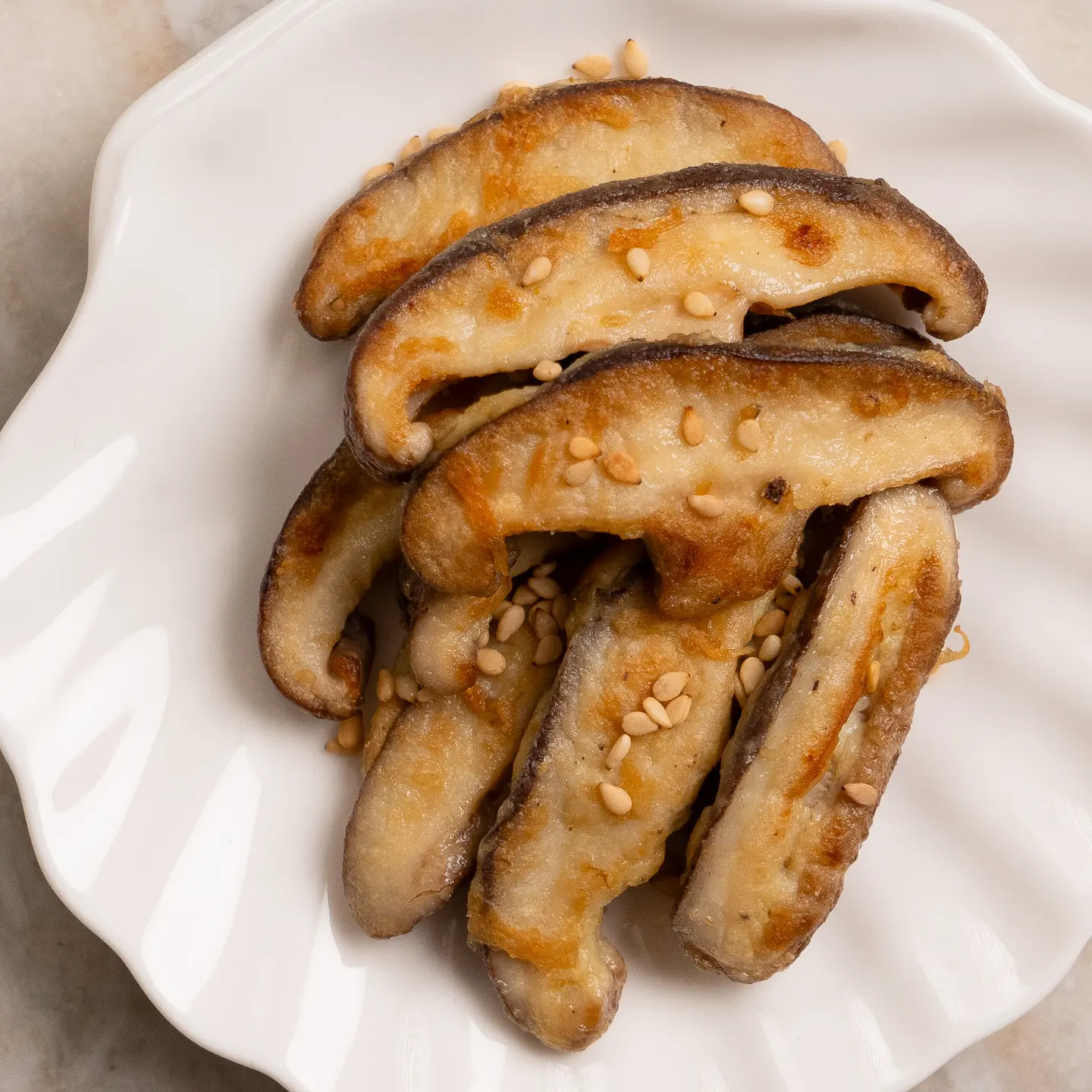 Korean Shiitake Mushroom Banchan: Best Pyogo Beoseot Bokkeum shiitake mushroom banchan, stir fried mushroom
