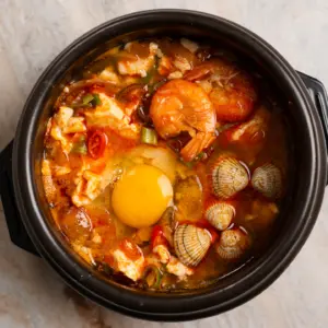 Easy Korean Seafood Sundubu Jjigae with Clams & Shrimp seafood sundubu jjigae recipe