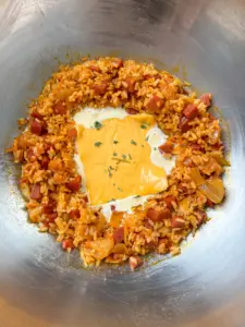 Cream Kimchi Fried Rice, Bokkeumbap, easy recipe