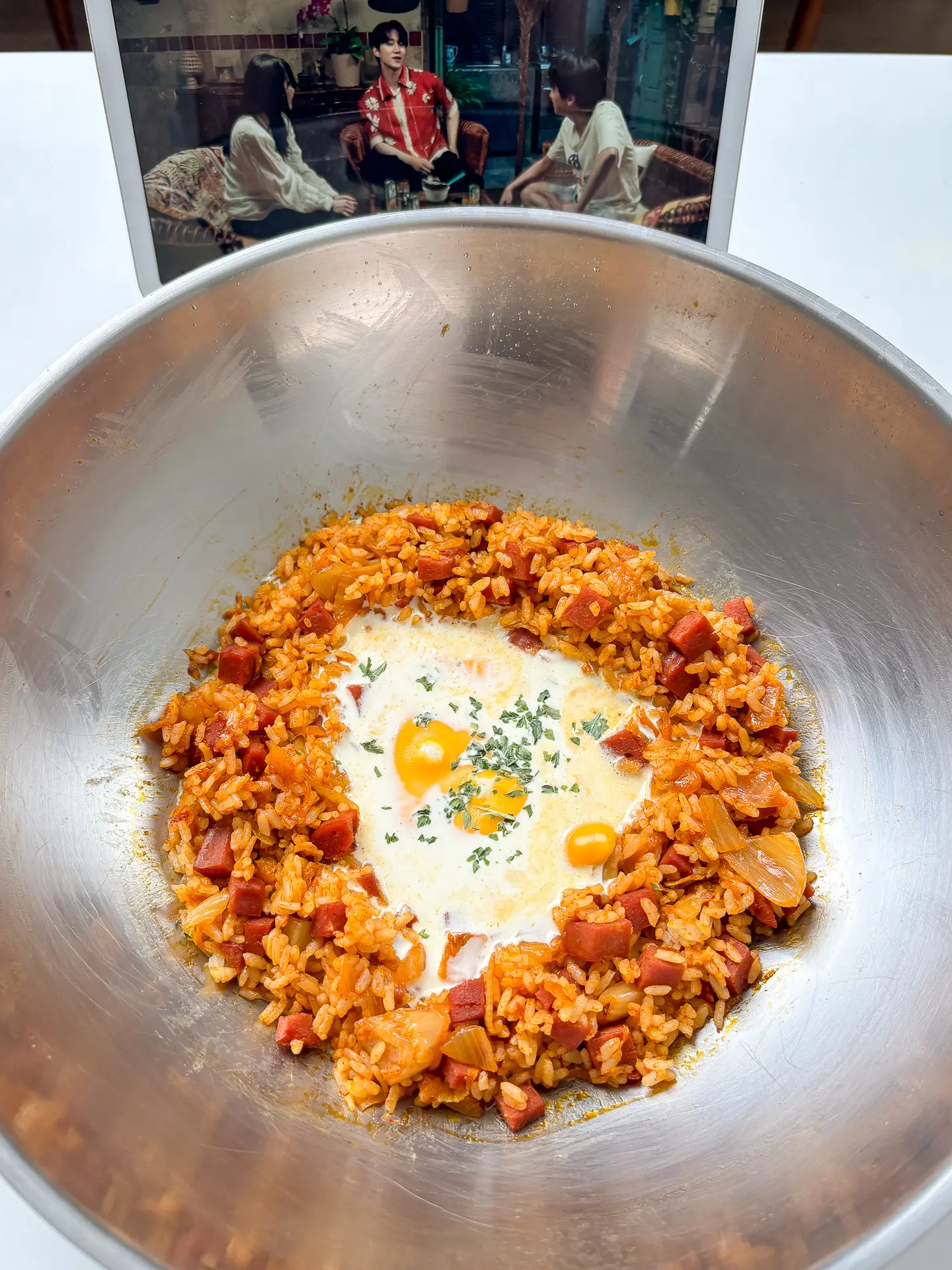 Cream Kimchi Fried Rice, Bokkeumbap, easy recipe