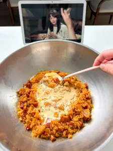 Cream Kimchi Fried Rice, Bokkeumbap, easy recipe