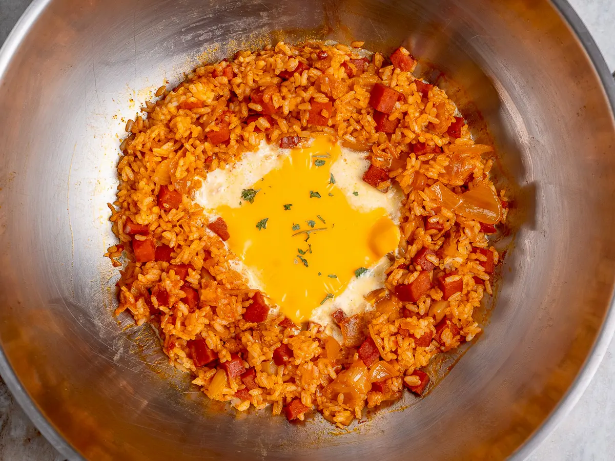 Cream Kimchi Fried Rice, Bokkeumbap, easy recipe