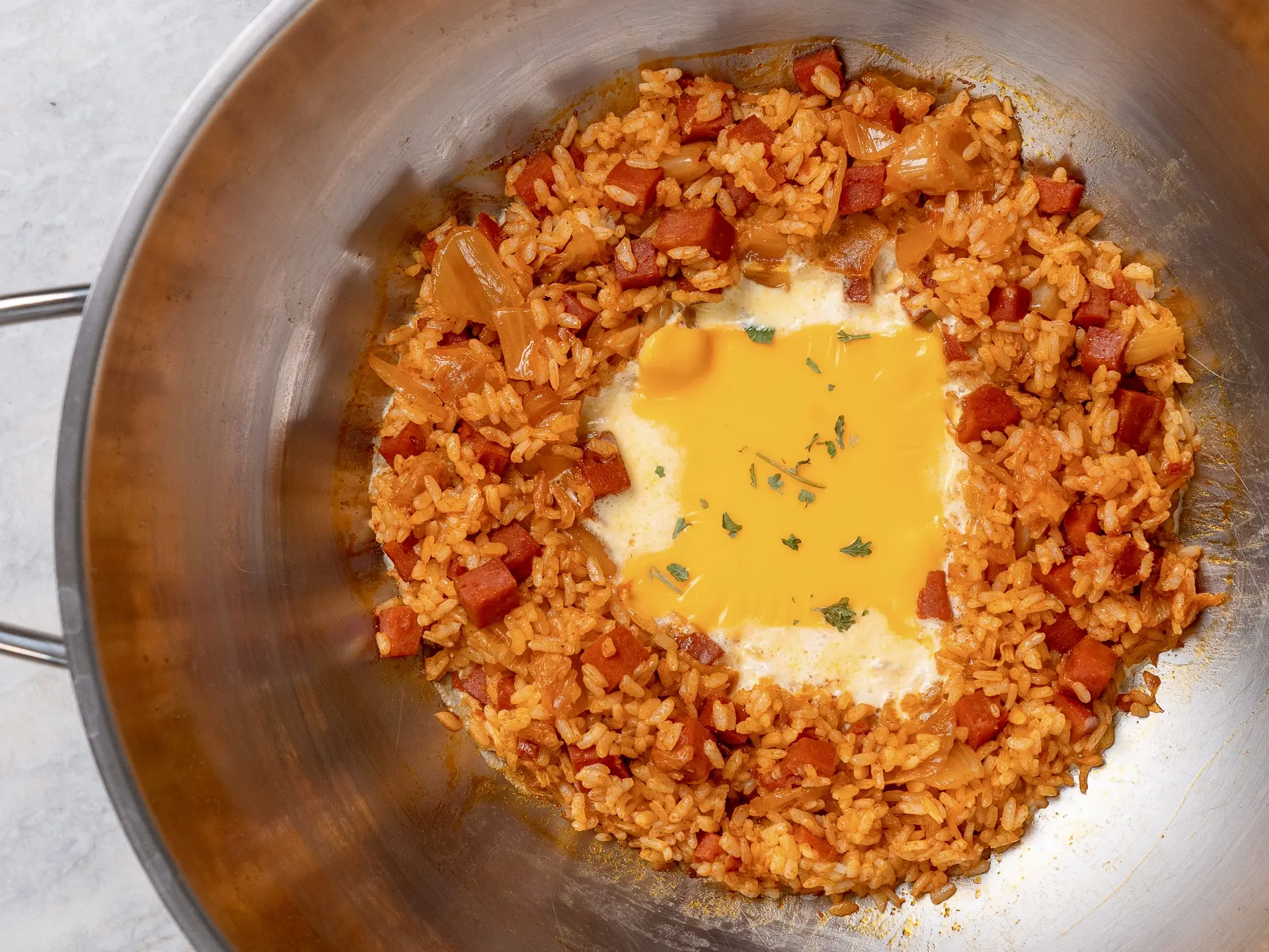 cream kimchi fried rice