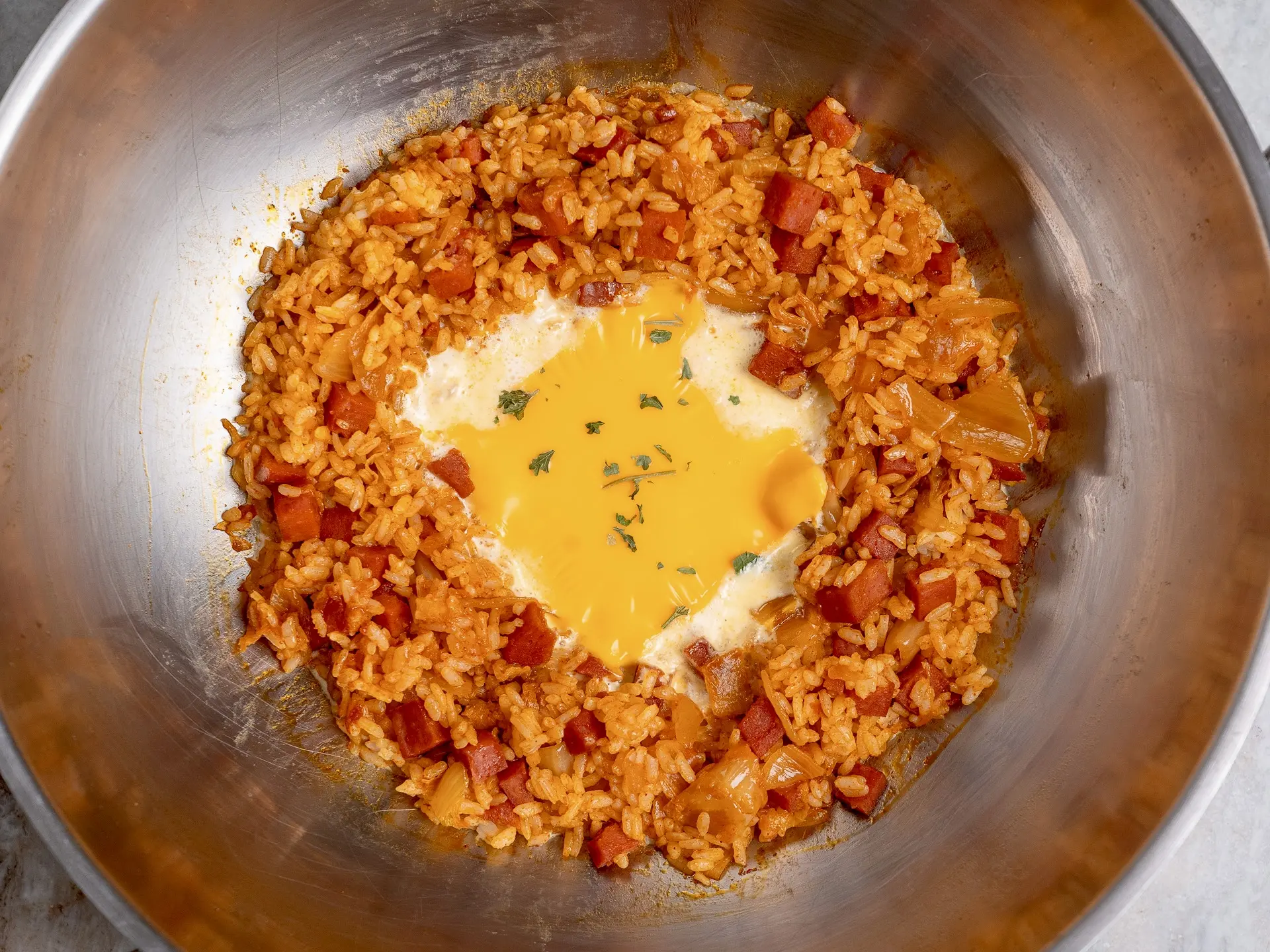 Cream Kimchi Fried Rice, Bokkeumbap, easy recipe