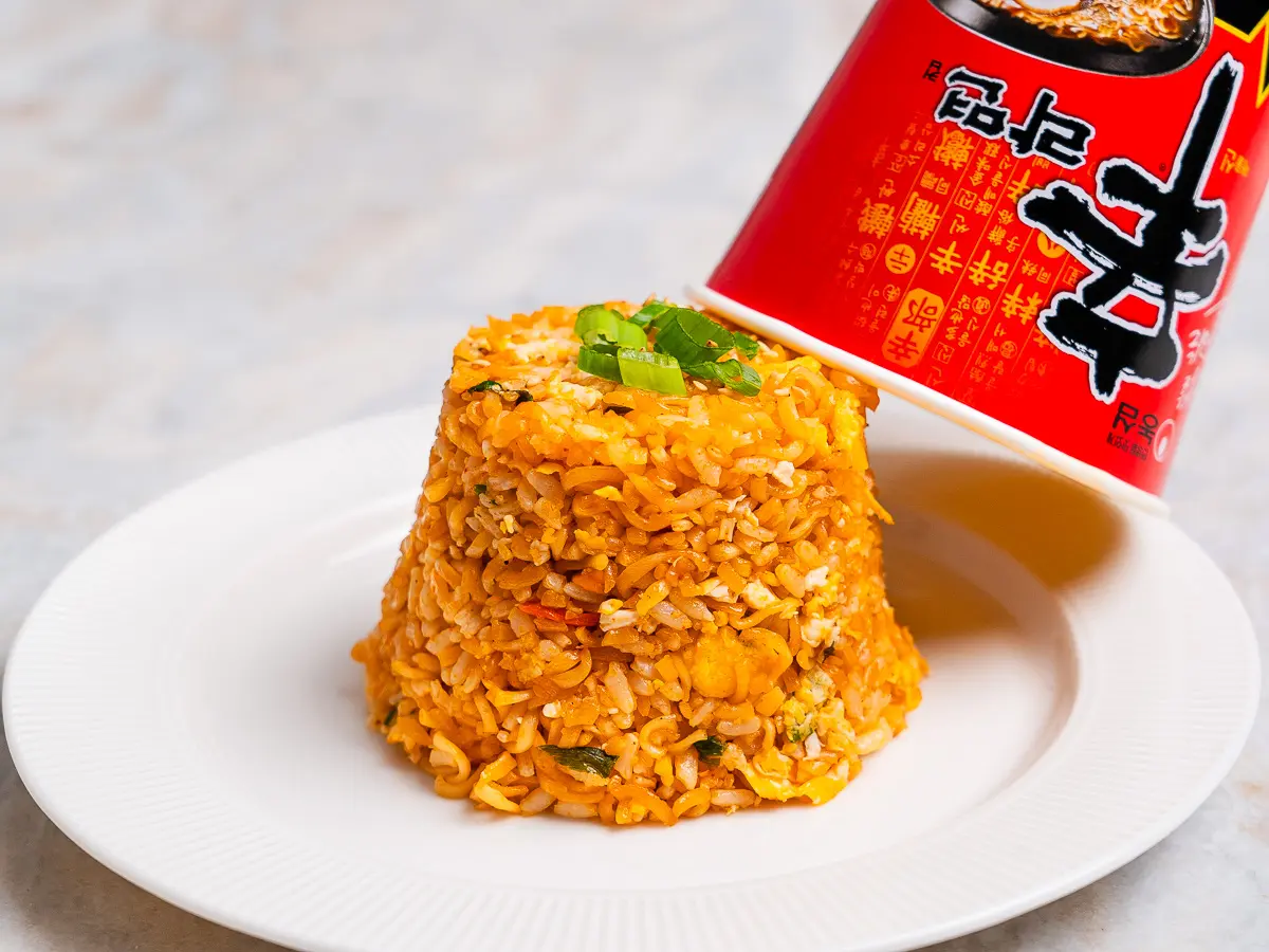 cup ramen fried rice, shin ramyun