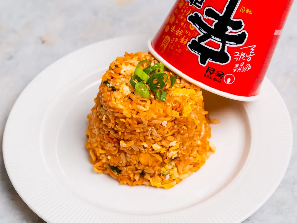cup ramen fried rice, shin ramyun
