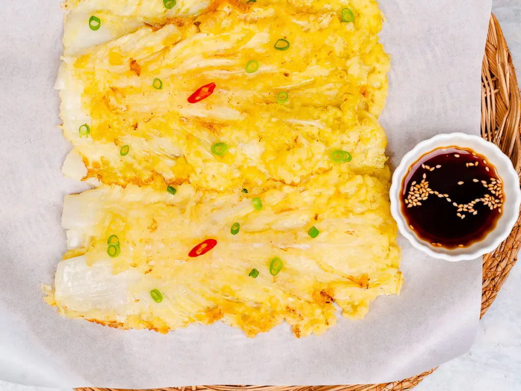 Napa cabbage pancake recipe, Korean vegetable pancake, vegan Korean pancake recipe