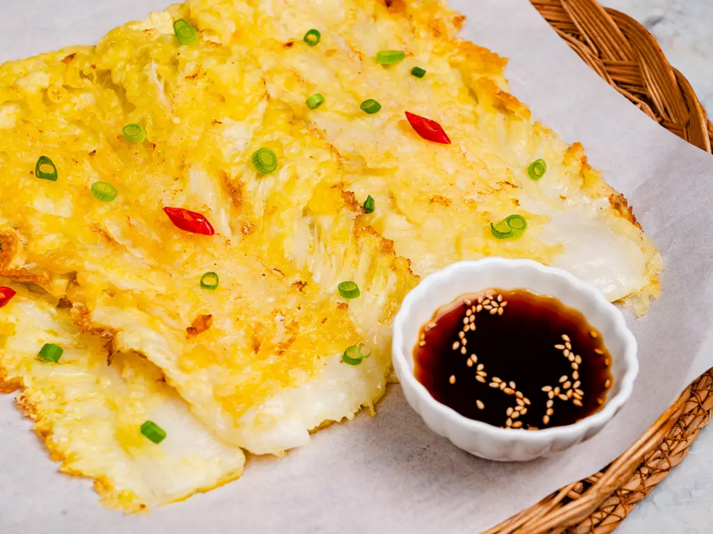 Napa cabbage pancake recipe, Korean vegetable pancake, vegan Korean pancake recipe