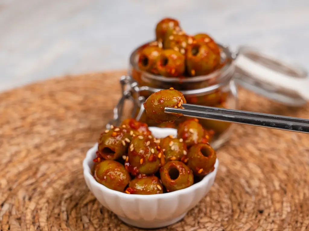 Viral Olive Kimchi: 3-Minute Easy Banchan for a Trendy Korean Side olive kimchi recipe, healthy banchan recipes, Korean side dish