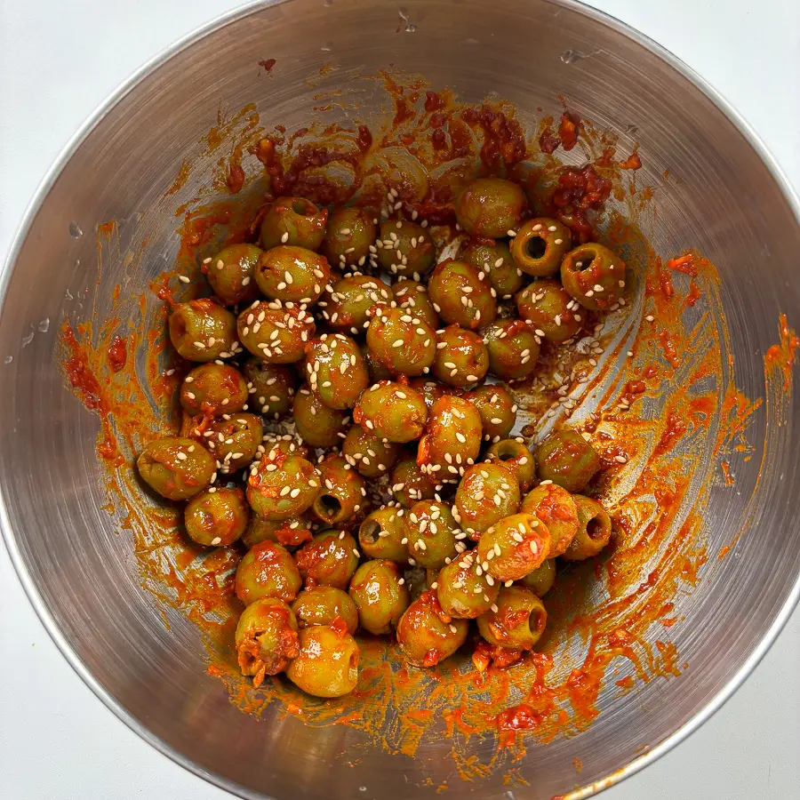 Viral Olive Kimchi: 3-Minute Easy Banchan for a Trendy Korean Side olive kimchi recipe, healthy banchan recipes, Korean side dish