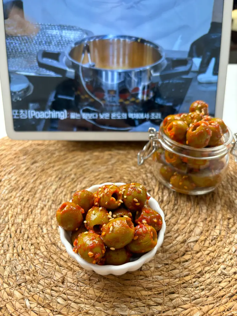 Viral Olive Kimchi: 3-Minute Easy Banchan for a Trendy Korean Side olive kimchi recipe, healthy banchan recipes, Korean side dish