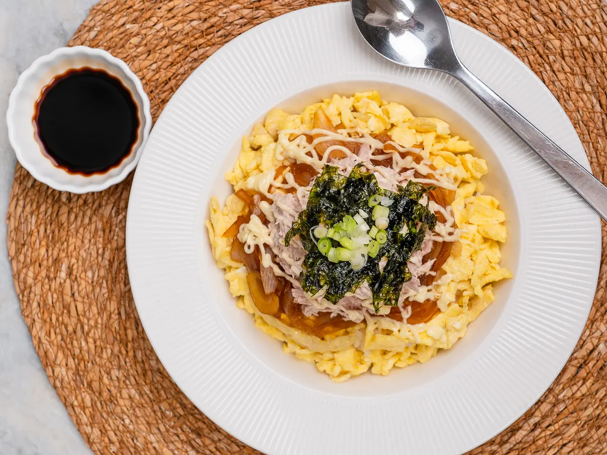 Tuna mayo rice bowl, Tuna mayo deopbap, Korean rice bowl recipe