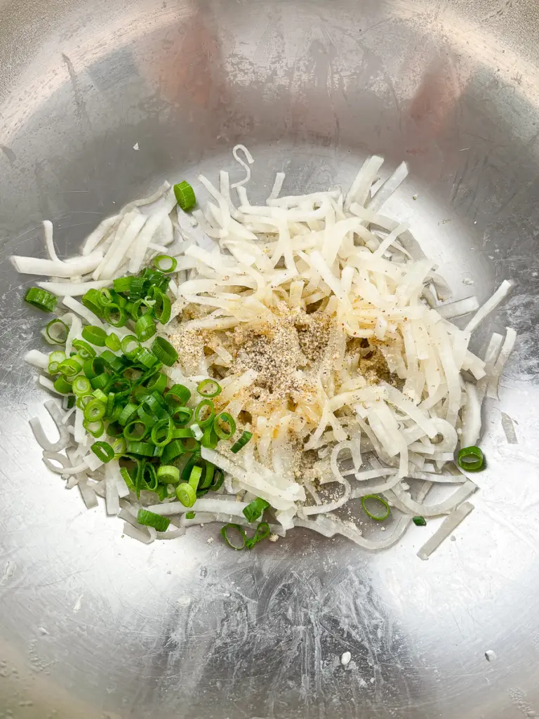 Easy Korean Radish Side Dish (Mu Namul Recipe) with Perilla Seeds Korean radish side dish, Mu Namul recipe, Korean radish with perilla seeds